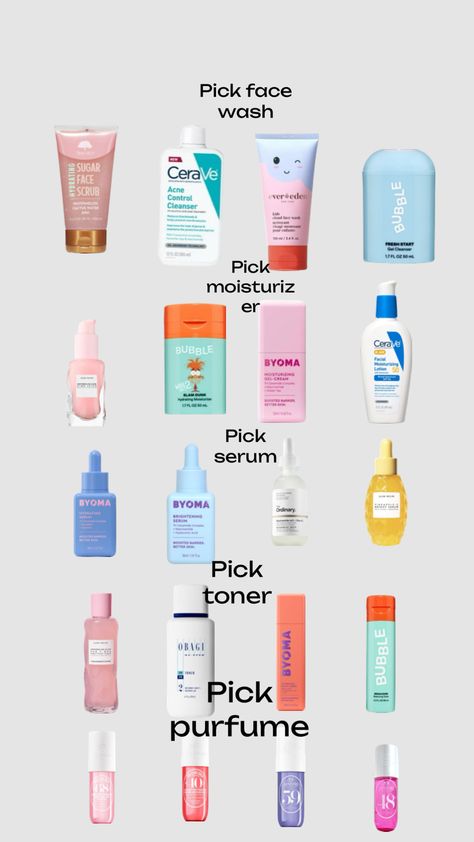 #pick your skincare routine ❤️ Must Have Skincare Products, Skincare Products For Beginners, Oily Skin Skincare Routine, Skincare Tutorial, Good Skincare Routine, Skincare Recommendations, Sugar Scrub For Face, Trending Skincare, Teen Skincare