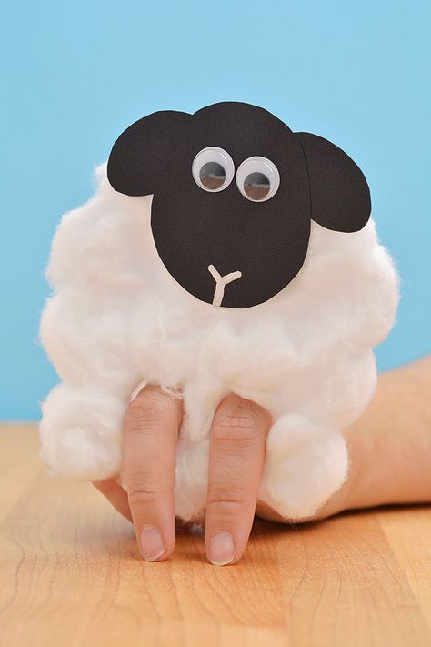 Biblical Crafts For Kids, Lamb Crafts For Preschoolers, Sheep Puppet, Simple Art And Craft, Sheep Diy, Sheep Template, Cotton Ball Crafts, Sheep Craft, Lamb Craft