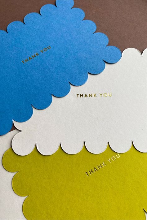 Minimalist Card, Thank You Cards Design, Note Card, Thank You Card Graphic Design, Thank Card Design, Cool Thank You Cards Business, Scallop Edge, Thanks Card Design, Thank You Design