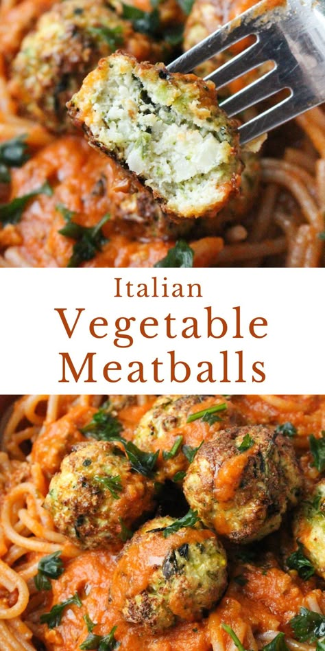 Low Carb Dinners Vegetarian, Lentil Meatballs Vegetarian, Sicilian Vegetarian Recipes, Vegetable Main Dishes Healthy, Veggie Meatballs Recipe, Meatless Italian Recipes, Vegetarian Recipes Italian, Gf Vegetarian Recipes, Italian Grandma Recipes