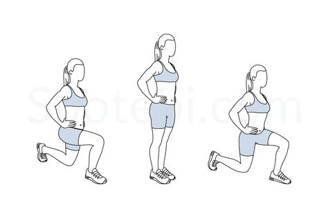 Lunges Exercise, Lunge Workout, Hip Flexor Exercises, Back Fat Workout, Calories Burned, Workout Posters, Reverse Lunges, Toning Workouts, Leg Work