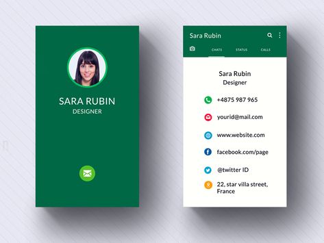 Whatsapp Style Business card | Tutorial by Jai Siva Kumar Digital Card Design, Digital Business Card Design, Digital Visiting Card, Business Cards Layout, Graphic Design Business Card, Visiting Card Design, Business Card Design Creative, Luxury Business Cards, Graphic Design Business