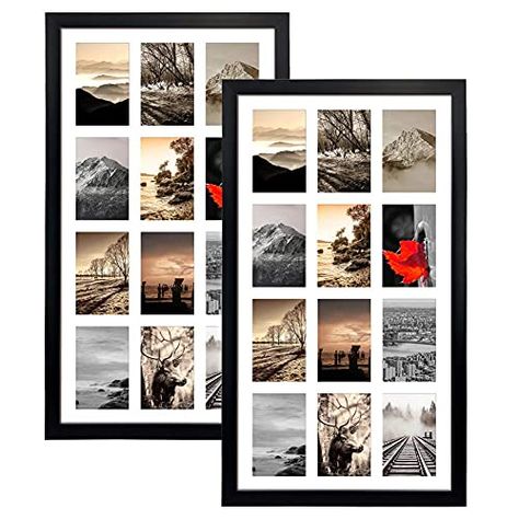 12 Opening 4x6 Black Collage Picture Frames Set of 2, Multiple Frames for Displaying 6x4 Photos with White Mat Multi Picture Frames, Black Collage, Collage Picture Frame, 5x7 Picture Frames, 8x10 Picture Frames, 4x6 Picture Frames, Multi Picture, Multiple Pictures, Collage Picture Frames