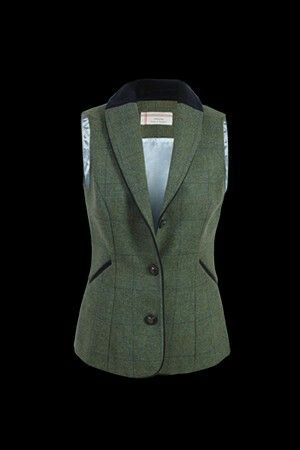 Tweed Blazer Outfit Women, Ladies Waistcoat, Waistcoat Pattern, Chaleco Casual, Tweed Waistcoat, Blazer Outfits For Women, Green Tweed, Dress With Shawl, Normal Clothes