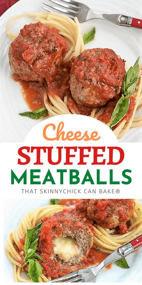 Tender, flavorful meatballs filled with gooey mozzarella topped with marinara and baked! A family-friendly entree! Cheese Filled Meatballs, Flavorful Meatballs, Best Casserole Recipes, Stuffed Meatballs, Best Casserole, Mozzarella Stuffed Meatballs, Cheese Stuffed Meatballs, Chicke Recipes, Easy Recipes Dinner