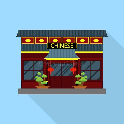 Vector illustration of Chinese restaurant and lanterns royalty free illustration Chinese Restaurant Illustration, Vintage Chinese Restaurant, Chinese Lantern Illustration, Chinese Lantern Plant Art, Old Chinese Restaurant, Lantern Illustration, Restaurant China, Chinese Lantern, Cafe Wall