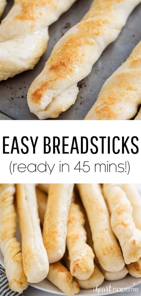 Easy Homemade Breadsticks, Easy Breadsticks, Parmesan Butter, Homemade Breadsticks, Bread Sticks Recipe, Garlic Breadsticks, Baking Homemade, Bread Sticks, Homemade Bread Easy