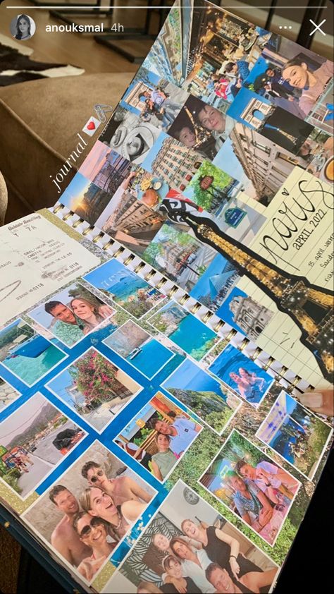 Travel Memories Book, Teenage Scrapbook Bereal, Teen Life Scrapbook Ideas, How To Make A Memory Book, Diy Photo Collage Ideas Creative, Scarp Booking Ideas Aesthetic, Holiday Scrapbook Ideas, Teen Life Scrapbook, Scrapbook Ideas Summer