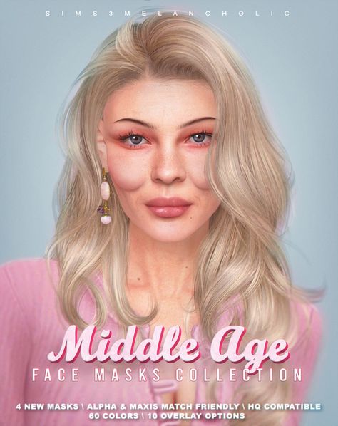 💋 MIDDLE AGE FACE MASKS COLLECTION 💋 | Patreon Sims 4 Smudged Makeup, Sims 4 Cc Patreon Face Preset, Sims 4 Mod Face, Sims 4 Smile Lines, Sims 4 Sims3melancholic Skin, Sims 4 Maxis Match Skin Default, Sims Face Mask, Sims 4 Cc Old People Skin, Nose Sims 4 Preset