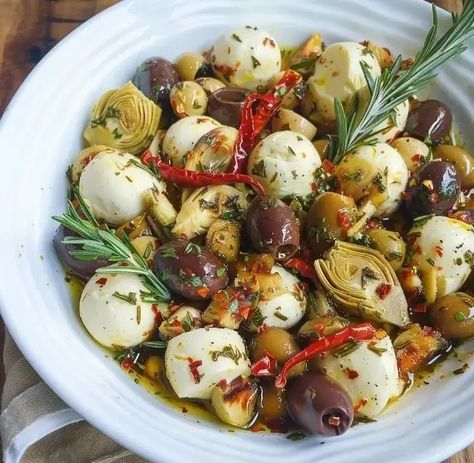 Marinated Mozzarella Balls, Artichokes, and Olives – Naomi's Recipes Olives Appetizer, Marinated Mozzarella Balls, Olive Recipes Appetizers, Marinated Mozzarella, Olive Appetizer, Mozzarella Balls, Marinated Olives, Olive Recipes, Mediterranean Cuisine