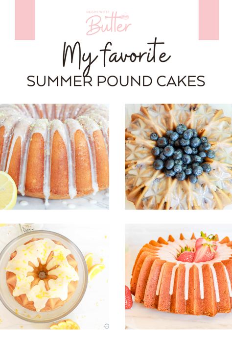 Summer is the perfect time to celebrate the season’s bounty with an amazing selection of summer pound cakes. And if you’re here…you know that we have pound cakes (also called bundt cakes) in spades.  These charming and elegant cakes are perfect for any occasion, from backyard barbecues to brunches, to adorable evening garden parties.  Check out this collection of irresistible recipes that will elevate your summer gatherings to new heights. Summer Bunt Cakes, Summer Pound Cake, Summer Pound Cake Recipes, Summer Bundt Cake Recipes, Summer Bundt Cake, Pineapple Pound Cake, Lemon Blueberry Pound Cake, Bundt Pan Recipes, Lime Pound Cake