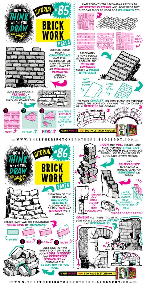 Draw Bricks, Comic Tutorial, How To Think, Arte Sketchbook, Poses References, Drawing Lessons, Art Studies, Art Tips, Drawing Tips