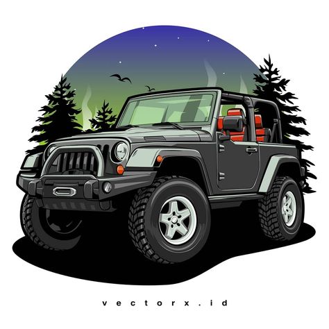 Jeep Drawing, Jeep Covers, Wrangler Car, Jeep Art, Typography Shirt Design, Jeep Stickers, Automotive Artwork, Car Vector, Train Art