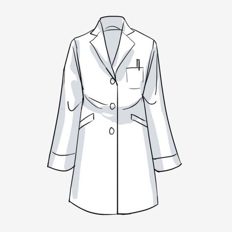 Lab Coat Drawing, Lab Clothes, Scientist Clothes, Coat Drawing, Doctor White Coat, Image Drawing, Medical Drawings, Medical Stickers, White Lab Coat