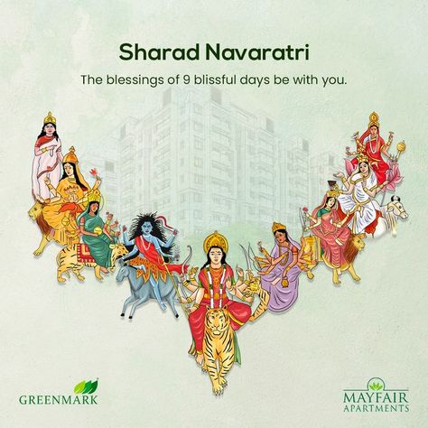 The blessings of 9 blissful days be with you. Sharad Navratri. . . .#HappyNavartri #Navaratri #Bathukamma #durgapuja #durgapuja2021 #durgapuja #Hyderabad #greenmark #telangafeatival #bathukammaspecial #mayfairapartments Navratri Wishing Post, Real Estate Navratri Post, Navratri Real Estate Ads, Navratri Post Ideas, Creative Navratri Poster Design, Navaratri Poster Design, Navratri Poster Creative, Navratri Images With Quotes, Navaratri Creative Ads