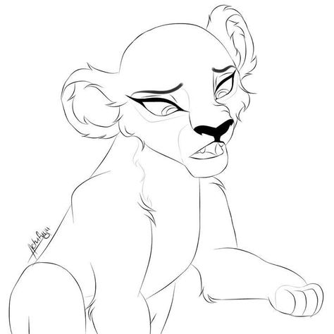 Lion Outline, Lion King Oc, Lion King Fanart, Wolf Base, King Fanart, King Drawing, King Pictures, Lion King Drawings, Body Type Drawing