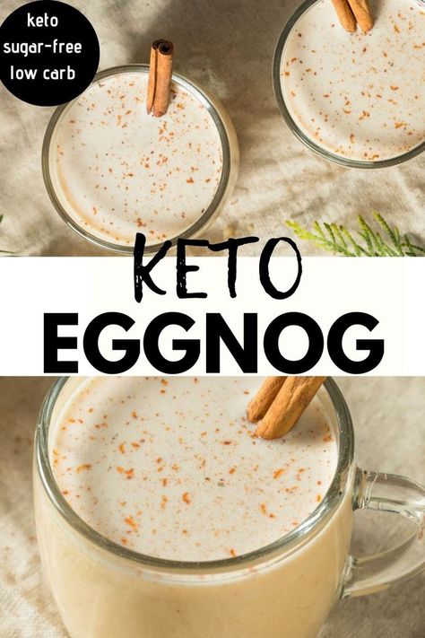 This creamy and rich keto eggnog is a sugar-free holiday classic drink made with just 7 easy-to-find ingredients. Eggnog Protein Shake Recipe, Eggnog Smoothie Healthy, Keto Eggnog Recipe, Healthy Egg Nog, Keto Egg Nog, Sugar Free Eggnog Recipe, Healthy Eggnog, Keto Eggnog, Homemade Mulled Wine