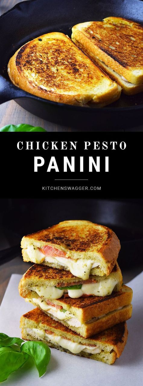 Mozzarella Panini, Chicken Pesto Panini, Pesto Panini, Panini Recipes, Breakfast Skillet, Mozzarella Recipes, Chicken Pesto, Cast Iron Recipes, Cast Iron Cooking