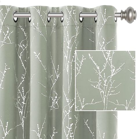 Light Blocking Curtains, Foil Curtain, Twig Tree, Curtains For Bedroom, Insulated Curtains, Branch Design, Darkening Curtains, Printed Curtains, Curtain Designs