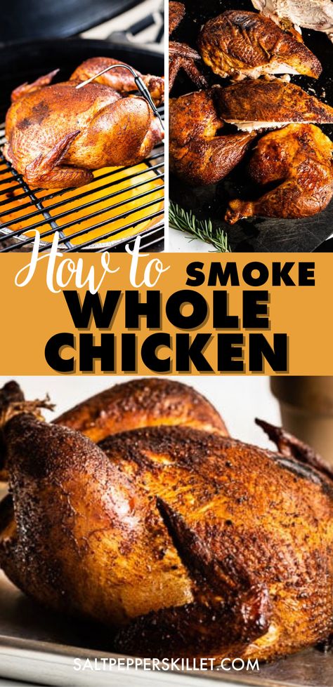 Whole Chicken Recipes Smoked, Smoked Chicken Roaster, Smoked Fryer Chicken, Whole Chicken Pellet Smoker, Whole Chicken On Pellet Smoker, Smoker Whole Chicken Recipes, Smoked Full Chicken, Whole Chicken On The Smoker, Whole Chicken In Smoker Recipes