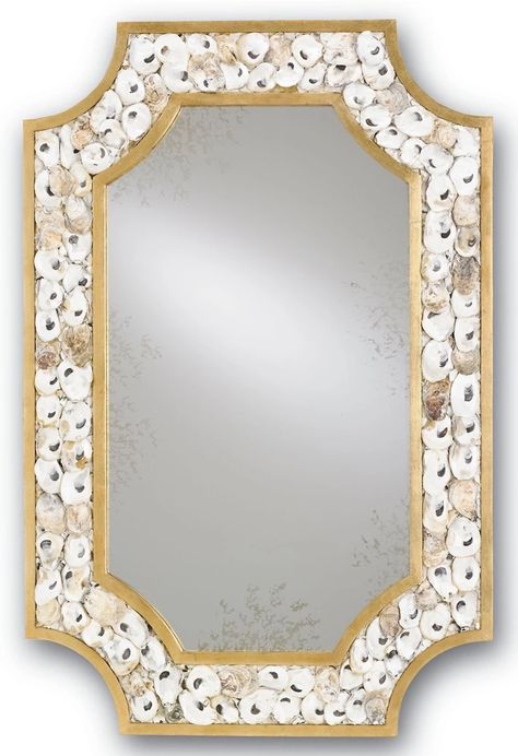 Bring the beach inside with the Margate Rectangle Mirror from Currey and Company! This nautical design, showcasing oyster shells, provides a stunningly artistic visual when placed in a strategic area of a any room. Oyster Shell Mirror, Wrought Iron Mirror, Natural Mirrors, Shell Mirror, Shell Frame, Oyster Shells, Rectangle Mirror, Rectangular Mirror, Coastal Cottage