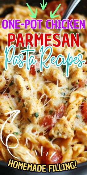 One-Pot Chicken Parmesan Pasta Instant Pot Chicken Parmesan Pasta, One Pot Chicken Parmesan Pasta, One Pot Chicken Parmesan, Chicken Parmesan Pasta Recipe, Chicken Breast Crockpot Recipes, Crockpot Chicken Breast, Chicken Parmesan Pasta, Easy Chicken Breast, Creamy Tomato Sauce