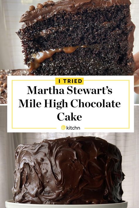 Mile High Chocolate Cake, Chocolate Cake Homemade, Caramel Chocolate Cake, Chocolate Desert, Salted Caramel Chocolate Cake, Chocolate Caramel Cake, Southern Cake, Whipped Ganache, Martha Stewart Recipes