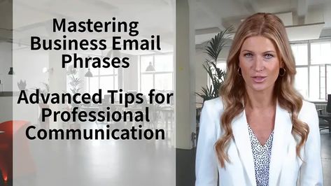 In this insightful video, "Mastering Business Email Phrases: Advanced Tips for Professional Communication," we delve into the art of crafting impactful business emails. From engaging opening lines to compelling closing remarks, learn advanced techniques and phrases that will elevate your email communication game. Discover how to captivate recipients' attention, streamline next steps, and strengthen professional relationships through effective email strategies. Email Phrases, Professional Relationships, Professional Communication, Email Communication, Communication Games, Opening Lines, Write An Email, Business Email, Business Emails