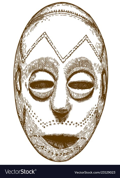 African Mask Drawing, Engraving Drawing, Illustration Studio, Mask Drawing, Sixth Form, Form Art, African Mask, African Masks, Creative Direction