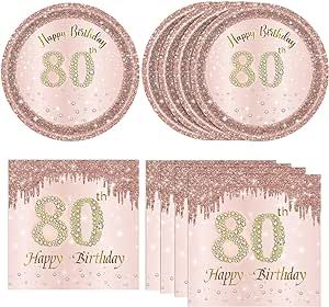 1964 Birthday, Birthday Decorations For Women, Gold Birthday Party Decorations, Birthday Plates, Napkin Rose, 70th Birthday Decorations, Rose Gold Birthday, 60th Birthday Decorations, 18th Birthday Decorations