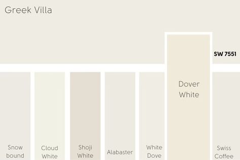 Sherwin Williams Greek Villa Review (and Dupes!) - Mod & Mood Sherwin Williams Greek Villa, Greek Villa Sherwin Williams, White Dove Benjamin Moore, Greek Villa, White Paint Color, Sea Salt Sherwin Williams, Sherwin Williams Alabaster, Sherwin Williams White, Shoji White