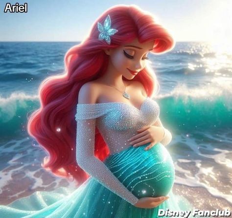 Princess Pregnant, Ariel Bebe, Mermaid Kingdom, Princesa Ariel Disney, Beautiful Disney Princess, Disney 100 Years Of Wonder, Anime Pregnant, Disney 100 Years, Ariel Cosplay