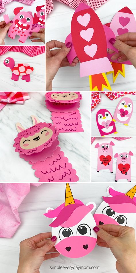 Valentine Construction Paper Crafts Kids, Valentines Card Kids Craft, Valentines Crafts For School Parties, Kids Valentine Day Crafts, Valentines Crafts With Construction Paper, Kids Valentines Cards Handmade, Valentines Crafts Construction Paper, Valentine Cards For Kids To Make Easy, Diy Easy Valentines For Kids