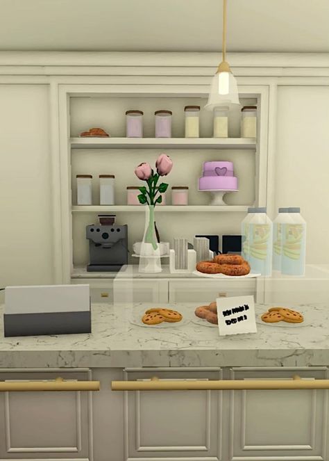 Nyc Cafe Bloxburg, Bloxburg Dorm, Roblox Cafe, Bloxburg Paris, Nyc Bloxburg, Bloxburg Town Layout Small Plot, Bloxburg Cafe, Parisian Bakery, Bloxburg Inspiration