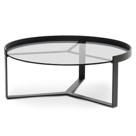 Marcel 90cm Glass Round Coffee Table - Large CF387-L Glass Round Coffee Table, Round Walnut Coffee Table, Round Glass Coffee Table, Table Making, Coffee Table Dimensions, Table Large, Powder Coated Metal, Round Table Top, Large Coffee Tables