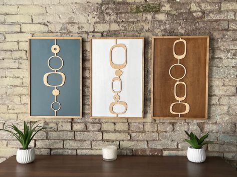 Mcm Wood Wall, Mid Century Modern Artwork Living Room, Mid Century Wall Panel, Mcm Canvas Art, Mcm Picture Frames, Mid Century Modern Prints Wall Art, Midcentury Modern Artwork, Mcm Artwork Wall Art, Mid Century Modern Wall Decor Ideas