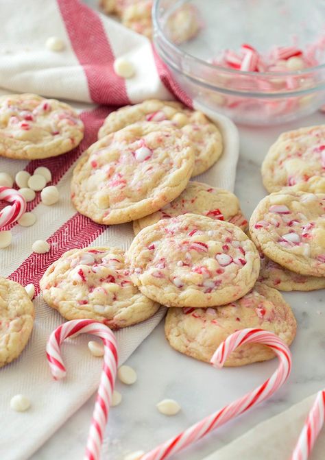 Pepermint Cookies, White Chocolate Peppermint Cookies, Peppermint Dessert, Christmas Yummies, White Chocolate Peppermint, Chocolate Peppermint Cookies, Christmas Baking Recipes, Preppy Kitchen, White Chocolate Cookies