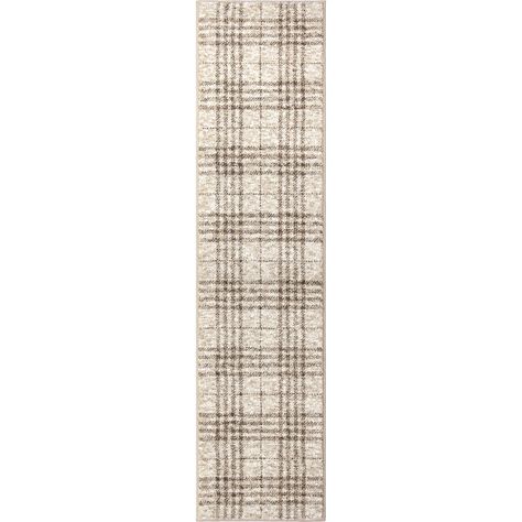 My Texas House Highlands Area Rug, Beige, 2' x 8' Runner - Walmart.com Area Rug Office, Plaid Area Rug, House Rugs, My Texas House, Plaid Rug, Texas House, Beige Plaid, Area Rug Design, Light Bright