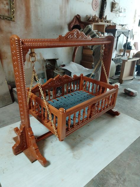 Wood Cradle Design, Baby Cradle Decoration Indian, Wooden Cradle For Baby, Productivity List, Baby Jhula, Wood Bassinet, Wooden Baby Crib, Interior Design Kitchen Contemporary, Wooden Wardrobe Design