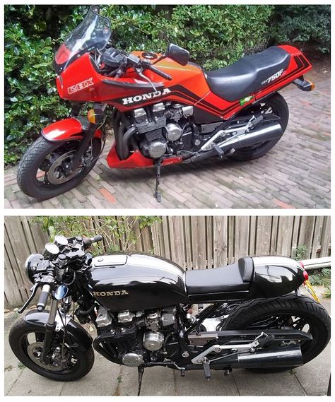 Cafe Racer Before And After, Honda Cbx750, Harley Davidson Scrambler, Custom Scrambler, Modern Cafe Racer, Shakti Arora, Cb750 Cafe Racer, Triumph Cafe Racer, Cafe Racer Moto