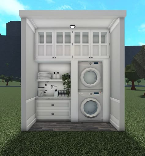 Bloxburg Home Layout 2 Story, Suburban Laundry Room Bloxburg, Bloxburg Mailbox Ideas, 2x1 Laundry Room Bloxburg, Bloxburg 2x3 Laundry Room, 2x2 Bloxburg Room Ideas, Bloxburg Window Seat, Inside Of Bloxburg House, Bloxburg 2x2 Laundry Room