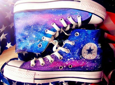 Galaxy Converse, Galaxy Shoes, Cute Converse, Custom Painted Shoes, Basket Style, Custom Converse, Hand Painted Shoes, Converse Sneakers, Painted Shoes