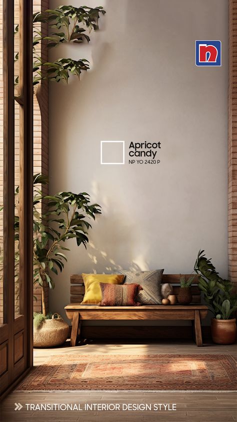 Nippon Paint Wall Colour Exterior, Nippon Paint Wall Colour, Transitional Interior Design Style, Interior Decor Inspiration, Transitional Interior Design, Nippon Paint, Home Studio Setup, Wall Colour, Paint Wall