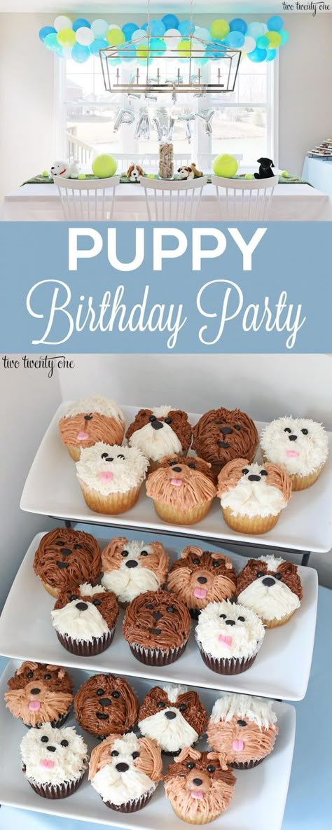 Puppy Birthday Party! An adorable puppy themed first birthday party! Lots of great ideas! #birthday #birthdayparty #puppy #puppyparty #puppybirthday #firstbirthday #firstbirthdayparty #firstbirthdayphotos #firstbirthdaycake Puppy Themed First Birthday, Puppy Birthday Theme, Puppy Cakes, Puppy Party Theme, Puppy Birthday Cakes, Puppy Birthday Party, Dog First Birthday, Dog Themed Birthday Party, Puppy Decor