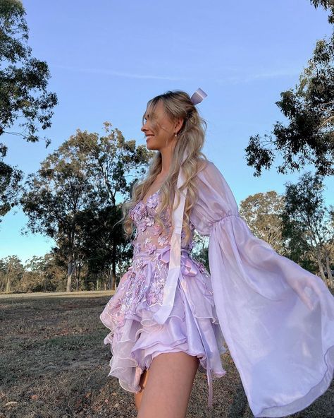 ・𝐵𝒶𝓂𝒷𝒾 𝒯𝒽𝑒 𝐿𝒶𝒷𝑒𝓁・ (@bambi_thelabel) • Instagram photos and videos Bambi The Label, Fairy Princess Aesthetic Outfits, Purple Fairy Outfit Aesthetic, Crown Princess Prince Castle Dress, Purple Ren Faire Outfit, Lavender Fairy Dress, Fairy Dress Up, Fairy Dress Ideas, Cute Fairy Outfits