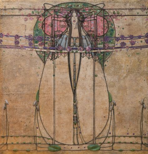 A Charles Rennie Mackintosh show charts the evolution of the Glasgow Style - Archpaper.com Margaret Macdonald, Glasgow Style, Nouveau Illustration, Mackintosh Design, Glasgow Museum, May Queen, Art Nouveau Illustration, Charles Rennie Mackintosh, Glasgow School