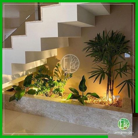 Small Garden Under Stairs, تحت الدرج, Art Deco Style Interior, Staircase Design Modern, Stairs Design Interior, Inside Garden, Under The Stairs, Stairs Design Modern, Stair Case