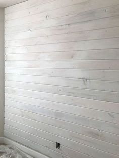 How to DIY a rustic, whitewash plank wall in any room | Hometalk White Plank Walls, Stained Shiplap, White Washed Pine, White Wash Walls, Shiplap Wall Diy, Wood Plank Walls, Painted Wood Walls, White Shiplap Wall, Wall Planks