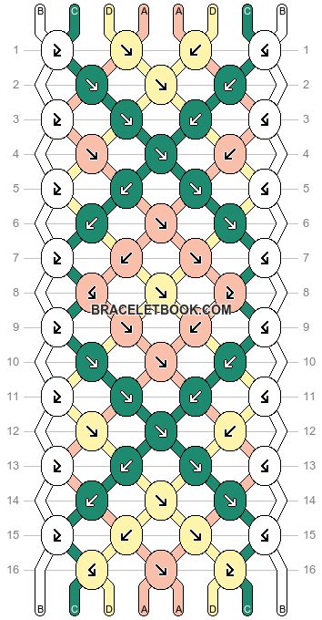 Normal pattern #96213 | BraceletBook Bracelet Template, Bracelet Book, Diy Friendship Bracelet, String Bracelet Patterns, Diamond Dots, Friendship Bracelet Patterns Easy, Yarn Bracelets, Cute Friendship Bracelets, Embroidery Bracelets