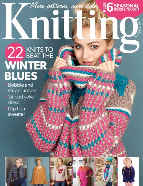 Knitting magazine issue 124, January 2014. 22 knits to beat the winter blues! Plus 6 seasonal socks to knit supplement. Knitting Basket, Simply Knitting, Creative Knitting, Creative Books, Diy Magazine, Hand Crochet Baby Blanket, Crochet Magazine, Knitting Magazine, Knitting Books